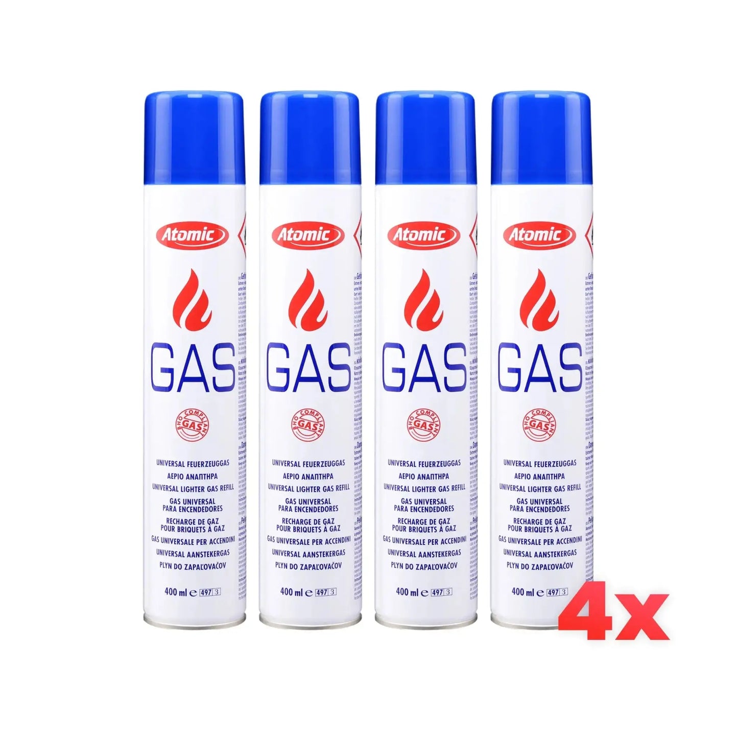 4x Atomic Butaangas 400ML